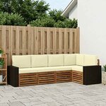 vidaXL Ensemble de canapé d'angle avec coussin 5 Pièces Naturel et Crème