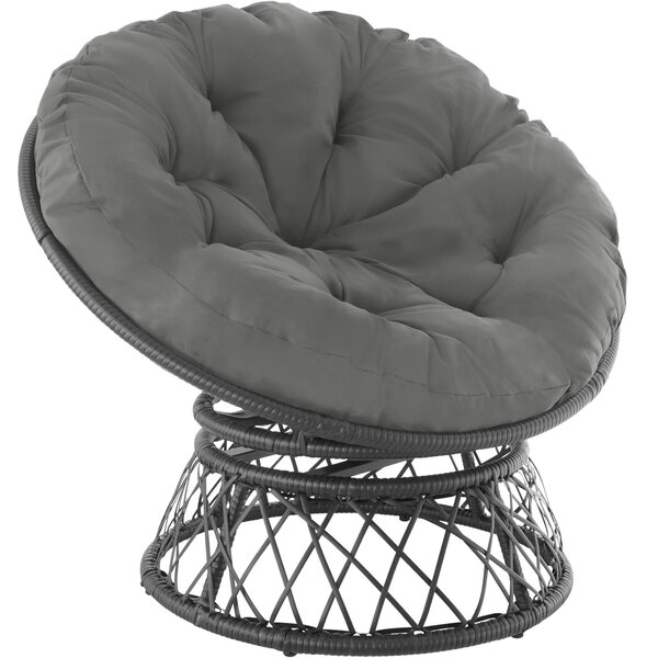 Tectake Fauteuil papasan en rotin Gargano  - noir