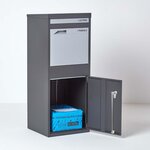 Boîte à colis Large Gris foncé 2 portes Acier galvanisé SMART PARCEL BOX®