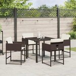 vidaXL Ensemble de salle à manger pour jardin 5 Pièces Marron polyrotin