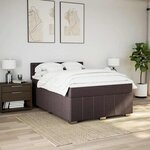 vidaXL Sommier à lattes de lit avec matelas Marron foncé 140x190 cm