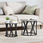 Tables d'appoint vidaXL 2 Pièces Gris Sonoma en bois aggloméré