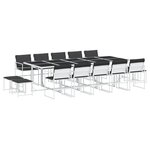 vidaXL Ensemble à manger de jardin avec coussins 15Pièces blanc textilène