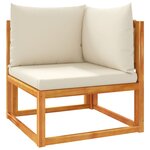 vidaXL Salon de jardin avec coussins 3 Pièces bois massif d'acacia