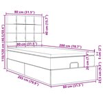 vidaXL Cadre de lit ottoman avec matelas bleu foncé 80x200 cm velours