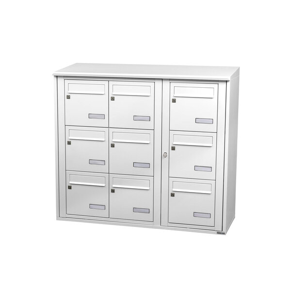 Bloc collectif Leabox 3x3 grade 3 simple face extérieur fixation murale blanc neige ral 9016 finition brillante