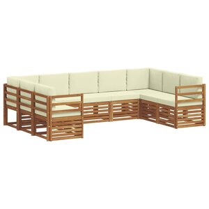 vidaXL Ensemble de canapés d'extérieur 9 pc Naturel et Crème