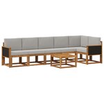 vidaXL Ensemble de canapés d'extérieur 7 pc Naturel et gris clair