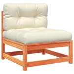 vidaXL Salon de jardin 7 Pièces avec coussins cire marron bois pin massif