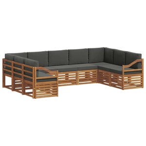 vidaXL Ensemble de canapé d'angle 9 Pièces Naturel et Anthracite