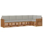 vidaXL Ensemble de canapés d'extérieur 6 pc Gris Naturel et Clair