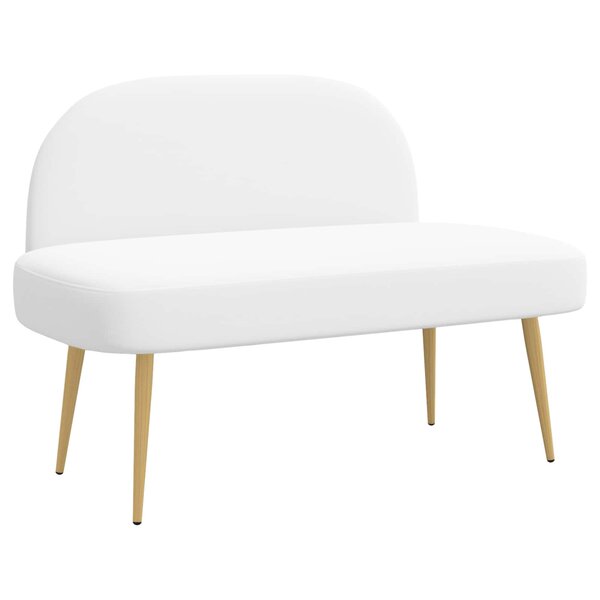 vidaXL Banc rembourré avec dossier Blanc 110 x 60 x 76 cm
