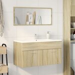 vidaXL Ensemble de meubles de salle de bain 2 Pièces chêne sonoma