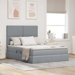 vidaXL Lit avec rangement et LED Gris clair 140 x 200 cm Polyester