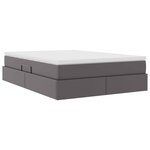 vidaXL Lit avec rangement et matelas avec matelas Gris 140 x 200 cm