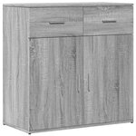 vidaXL Buffets 2 Pièces sonoma gris 79x38x80 cm bois d'ingénierie