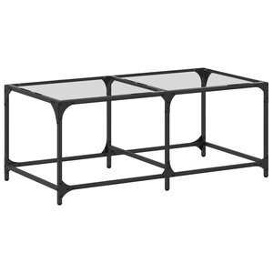 vidaXL Table basse avec dessus en verre transparent 98 5x50x40cm acier