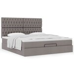 VidaXL Cadre de lit ottoman avec matelas taupe 180x200 cm tissu
