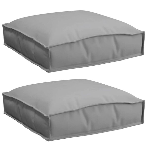 vidaXL Coussin 2 pc Tissu Oxford Gris 40 x 40 x 8 cm