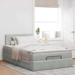 vidaXL Lit ottoman avec matelas et LED gris clair 120x190cm velours