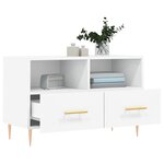 vidaXL Meuble TV Blanc 80x36x50 cm Bois d'ingénierie