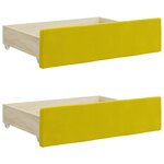 vidaXL Tiroirs de lit 2 Pièces jaune bois d'ingénierie et velours