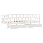 vidaXL Lit de jour et tiroirs sans matelas blanc 90x200 cm bois massif