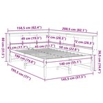 vidaXL Lit bibliothèque sans matelas cire marron 140x190 cm pin massif
