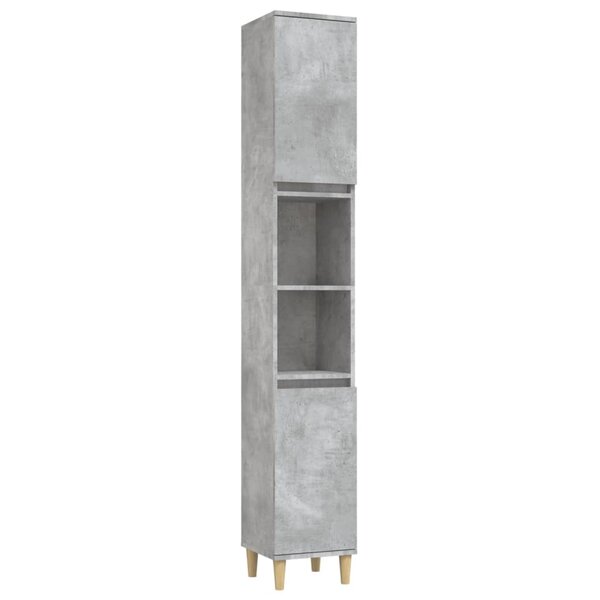 vidaXL Armoire de salle de bain gris béton 30x30x190 cm