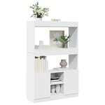 vidaXL Buffet haut blanc 92x33x140 cm bois d'ingénierie