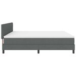 vidaXL Lit boxspring avec matelas Gris foncé 200 x 200 cm tissu
