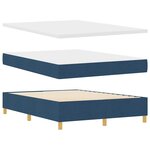vidaXL Lit à ressorts avec matelas Bleu 160 x 200 cm tissu