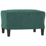 vidaXL Fauteuil avec repose-pied Vert foncé 60 cm Velours