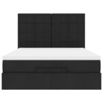 VidaXL Cadre de lit ottoman avec matelas noir 140x190 cm tissu