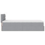 vidaXL Lit ottoman avec matelas gris clair 90x200 cm tissu