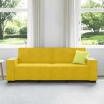 vidaXL Canapé à 3 places Jaune 220x78x84 cm Velours