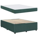 vidaXL Cadre de lit avec matelas Vert foncé 160 x 200 cm Velours