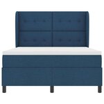 vidaXL Lit à ressorts avec matelas Bleu 160 x 200 cm tissu