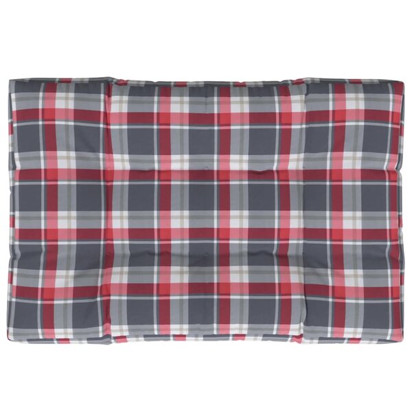 vidaXL Coussin de palette motif à carreaux rouge 120x80x12 cm tissu
