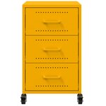 vidaXL Table de chevet jaune moutarde 36x39x59 cm acier