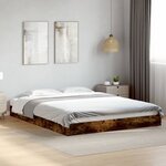 vidaXL Cadre de lit sans matelas chêne fumé 160x200 cm bois ingénierie