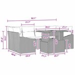 vidaXL Ensemble de canapé de jardin 6 Pièces Gris Poly rotin