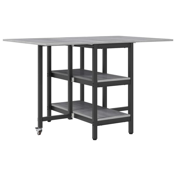 vidaXL Table à dîner 122 x 80 x 76 5 cm Bois d'ingénierie Sonoma gris