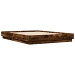 vidaXL Cadre de lit avec LED sans matelas chêne fumé 150x200 cm