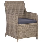 vidaXL Chaises d'extérieur et coussins lot de 2 Résine tressée Marron