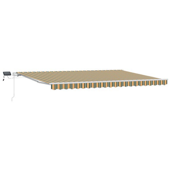 vidaXL Store rétractable manuel avec LED Vert et Jaune 500x300 cm