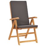 vidaXL Ensemble à manger de jardin 9Pièces coussins Bois teck massif Gris