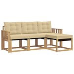 vidaXL Ensemble de canapés d'extérieur 4 Pièces Blanc et Beige