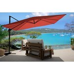 Panaro terracotta : Parasol déporté, rectangulaire de 3x4m, rotatif à 360°