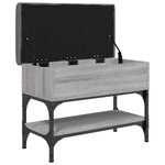 vidaXL Banc à chaussures sonoma gris 62x32x45 cm bois d'ingénierie